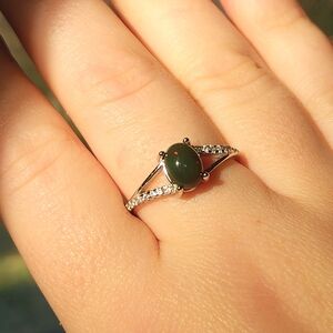 NWT Ryze Black Fire Opal and White Frost CZ .925 Sterling Silver Ring - Size 10